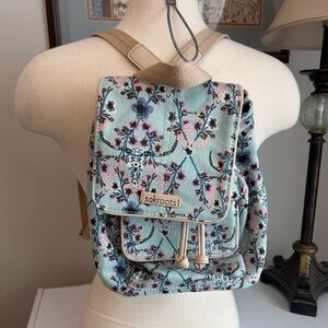 Sakroots Canvas Flap Backpack Women Pastels Bohemian Small Floral Feminine
